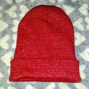 NWOT! Red Sparkly Beanie